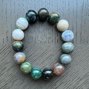Ocean jasper bracelet 13-14mm SIZE 6.75’